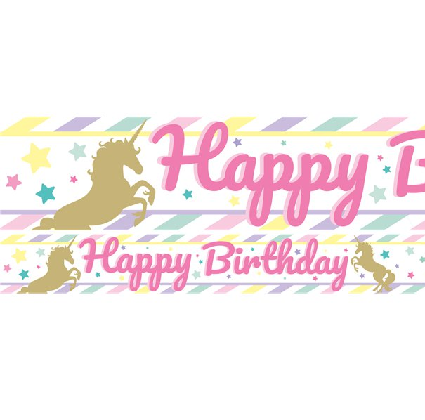 Unicorn Sparkle Paper Banners – 1m (3pk)