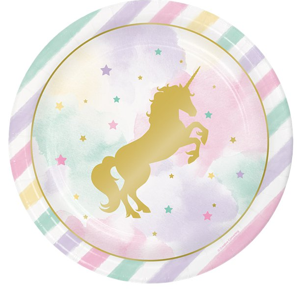 Unicorn Sparkle Paper Plates – 23cm (8pk)