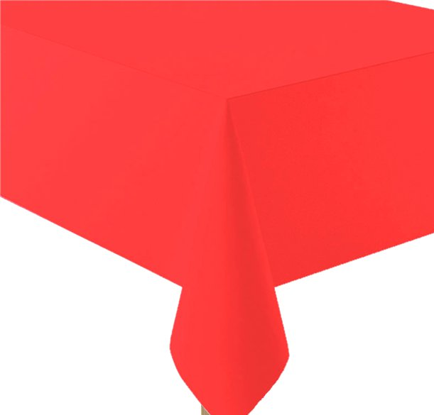 Red Plastic Table Cover – 2.8m x 1.4m (each)