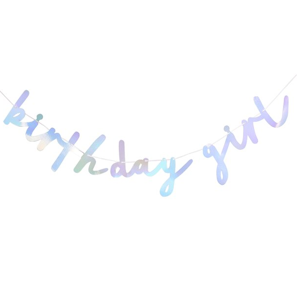 Iridescent ‘Birthday Girl’ Paper Banner – 2m (each)