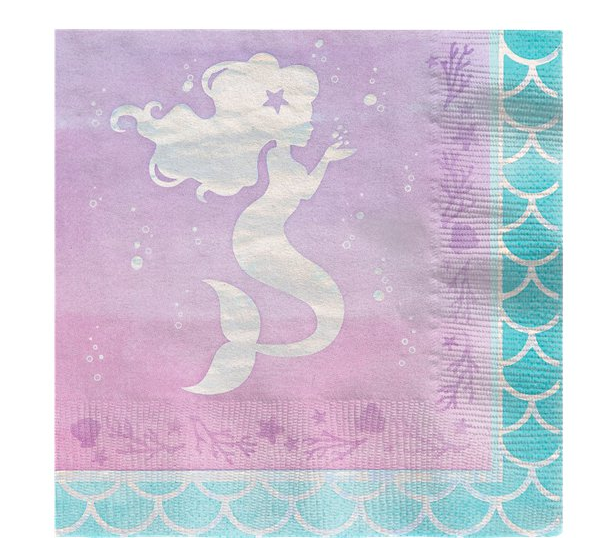 Mermaid Shine Paper Napkins – 33cm (16pk)