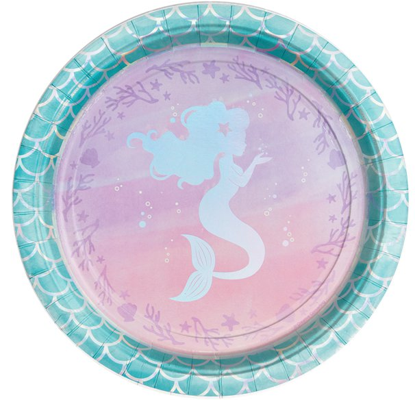 Mermaid Shine Iridescent Paper Plates – 23cm (8pk)