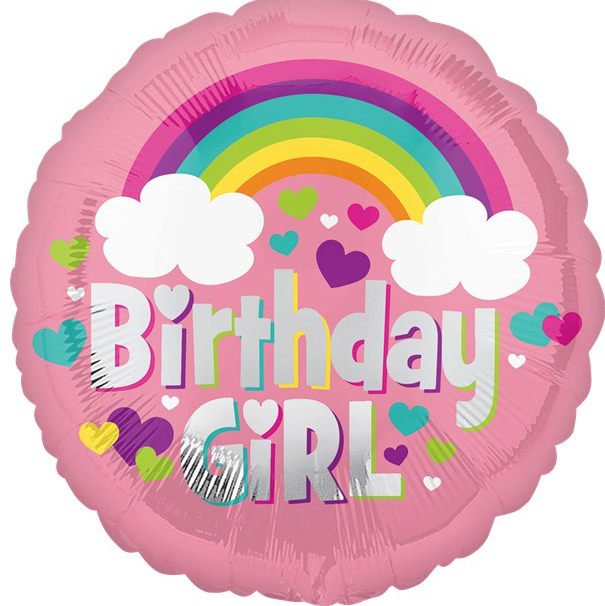 Birthday Girl Rainbow Balloon – 18″ Foil (each)