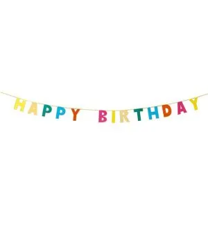 Rainbow Happy Birthday Paper Garland – 3m each