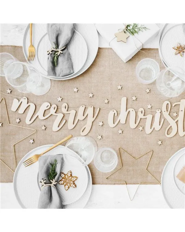 Merry Christmas Wooden Banner – 2m (each)