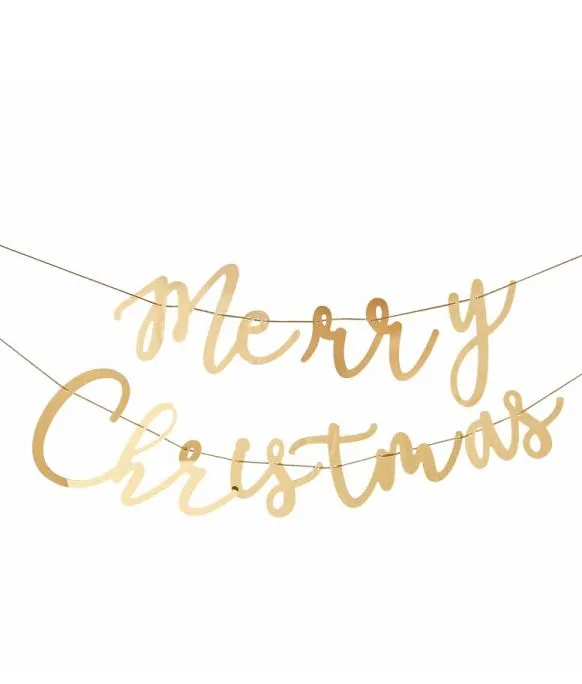 Gold Merry Christmas Acrylic Banner – 1.5m (each)